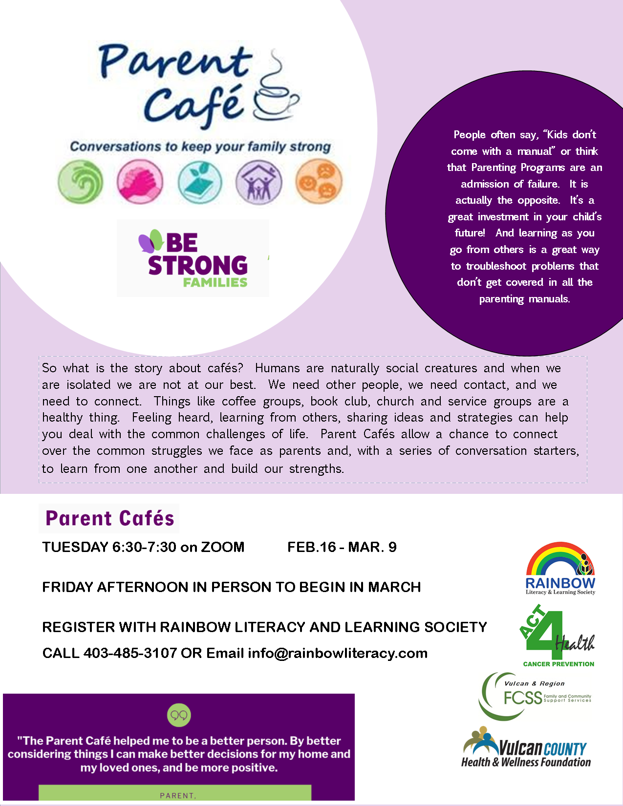 Parent Caf Vulcan County Health Wellness Foundation